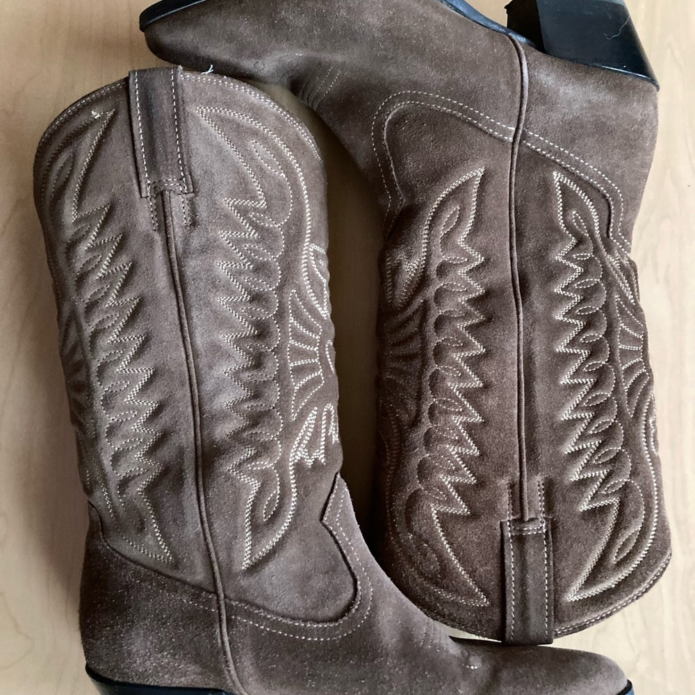 VAGABOND Taupe Suede Heeled Boots